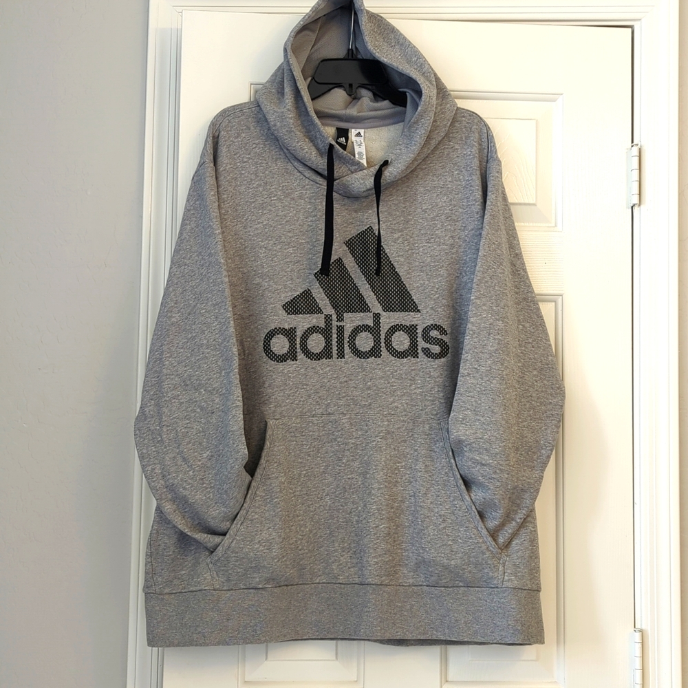 NWOT Adidas grey hooded sweatshirt size 2XL